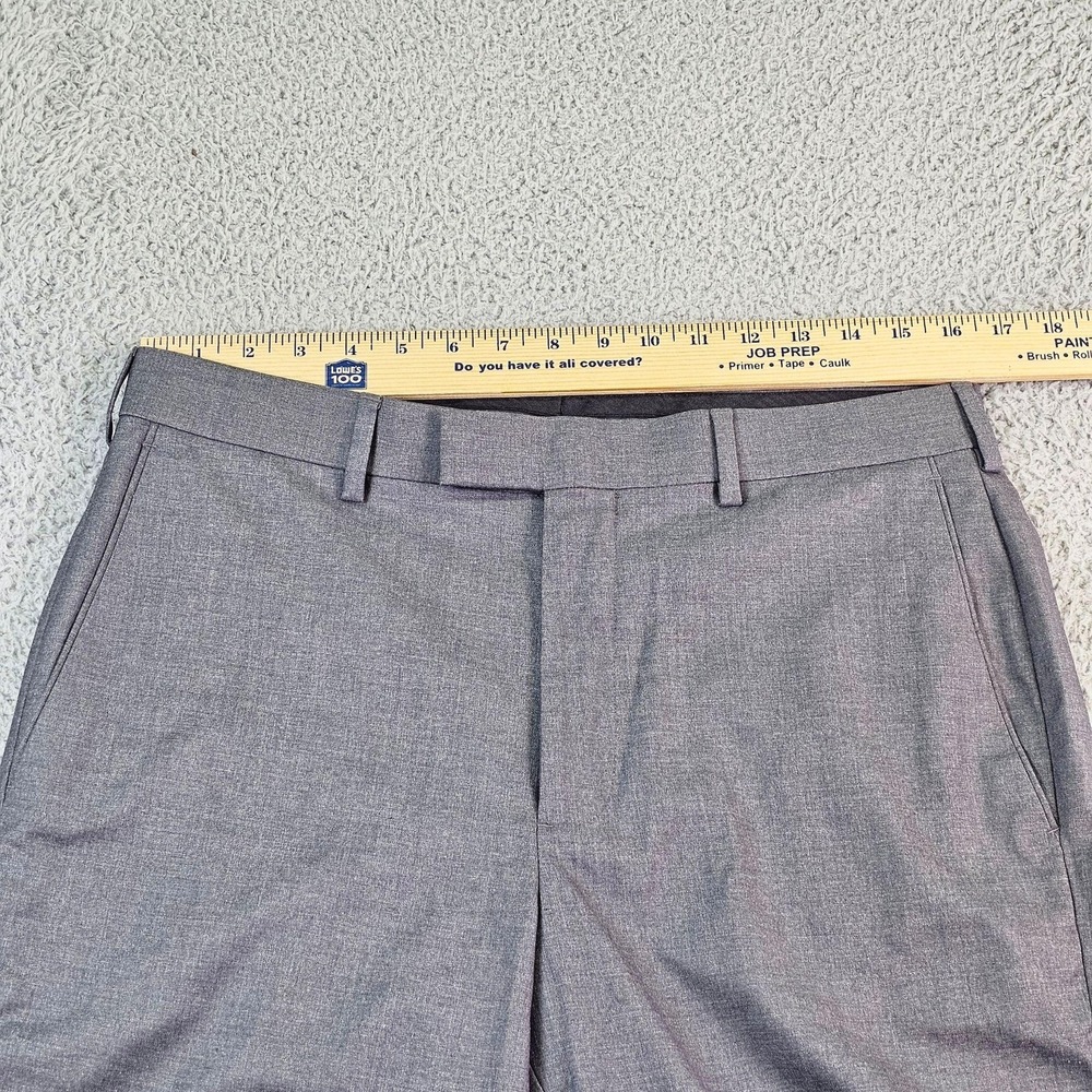 Savane Premium Flex Dress Pants Mens 32x30 Gray Flex Waist Stretch No Iron - Picture 5 of 12
